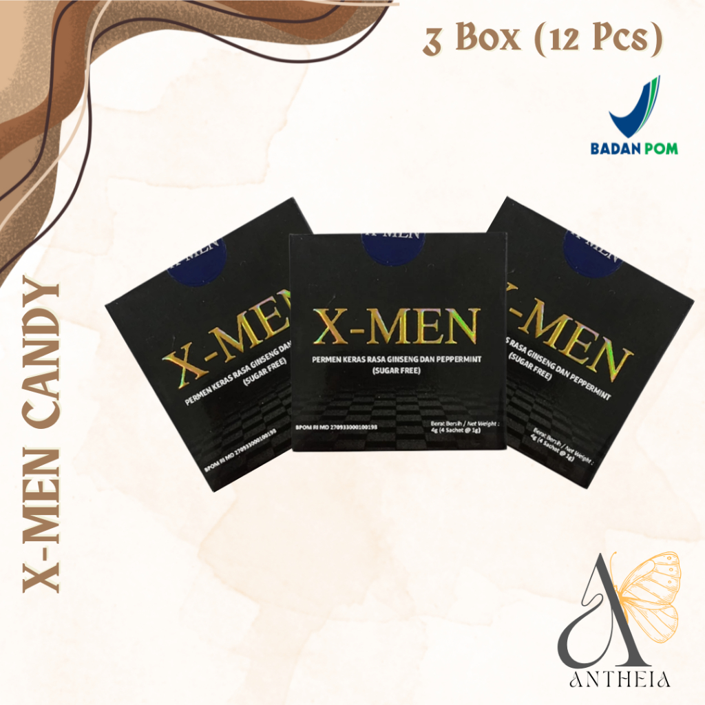 (3 Box) X MEN Candy Permen XMEN Penambah Stamina Pria Perkasa X Men Permen Stamina BPOM