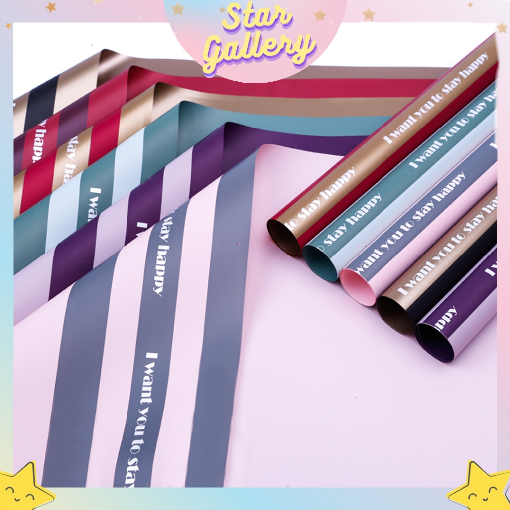 

(1 PACK ISI 20 LEMBAR) Kertas Bunga Buket Flower Double List Warna Flower Wrapping Paper Cellophane KB6056