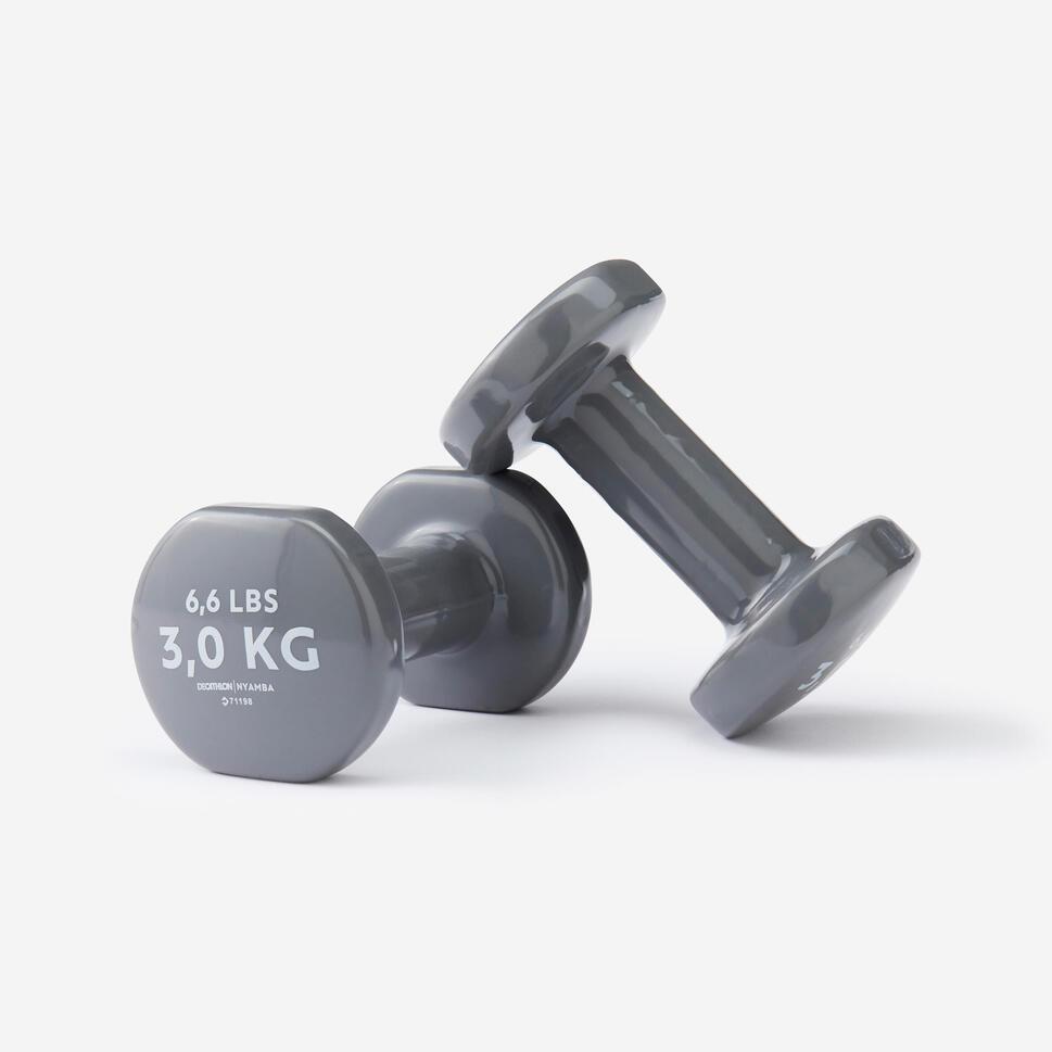 Decathlon NYAMBA Dumbell Kebugaran Sepasang 3 kg Abu-Abu - 8336581