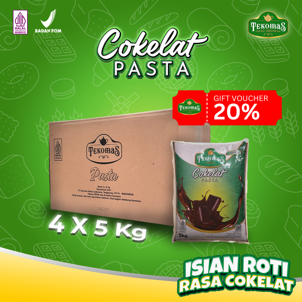 

TEKOMAS - 1 Dus Isi 4 Pasta Coklat Choice 5 kg Cokelat Isian Topping Roti Bahan Kue