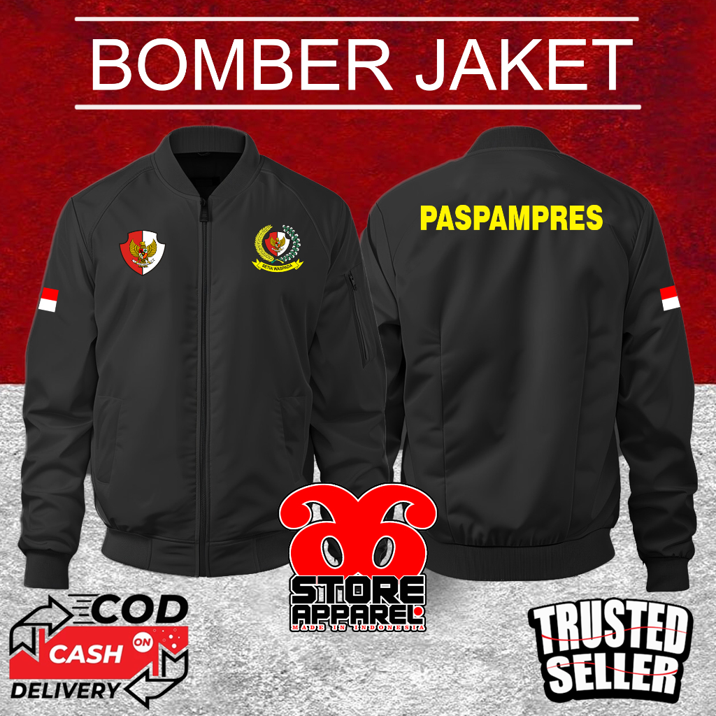 Jacket bomber PASPAMPRES murah - JAKET CUSTOM BORDIR  DESAIN SENDIRI