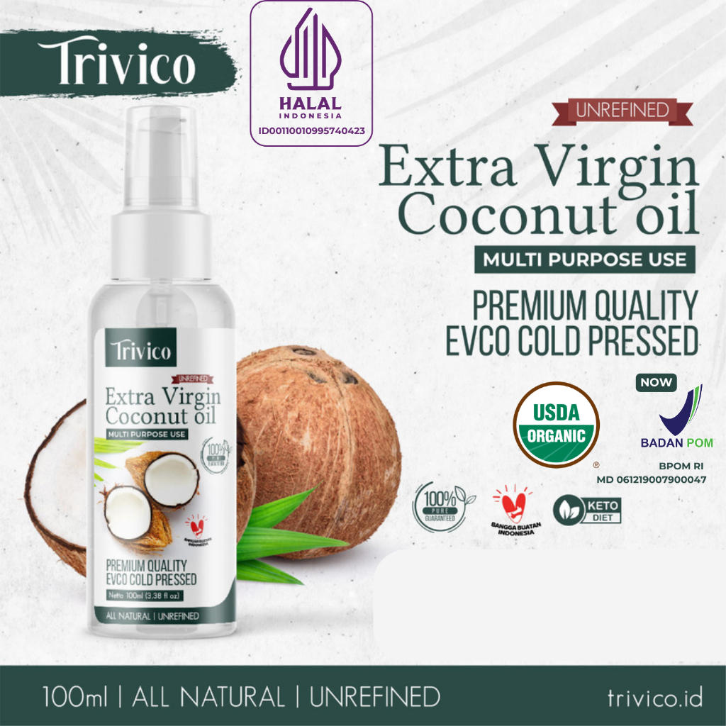 

Trivico Minyak VCO Organik Virgin Coconut Oil Spray 100ml - Untuk Masak, Salad Dressing dan Menumis