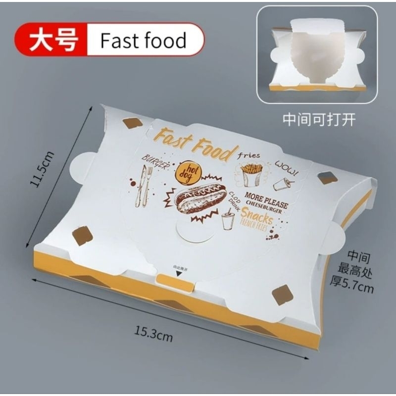 

10pcs Dus Kentang Goreng Box french fries take away kotak kentang goreng box fast food box nasi box burger dus fast food