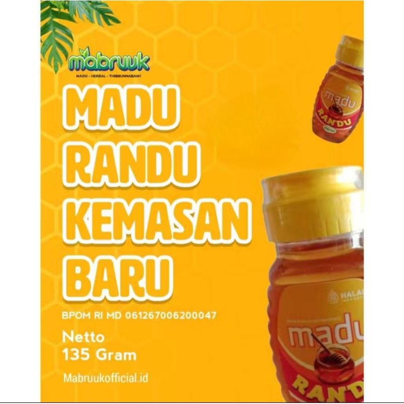 

Madu Randu Madu Murni Asli 100% Mabruuk 135 Gram | Meningkatkan Daya Tahan Tubuh | Mengatasi Anemia