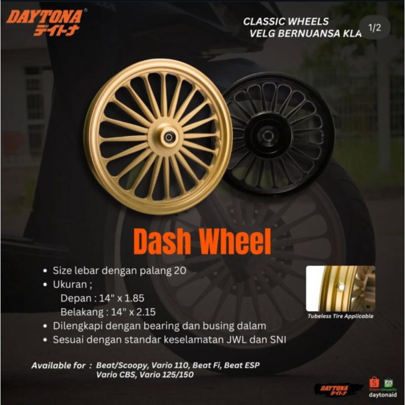 velg daytona type dash whell original pnp vario 125/150