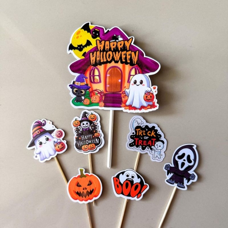 TOPPER HALLOWEEN / CAKE TOPPER HALLOWEEN / TOPPER KUE HALLOWEEN / CUPCAKE TOPPER HALLOWEEN / HIASAN 