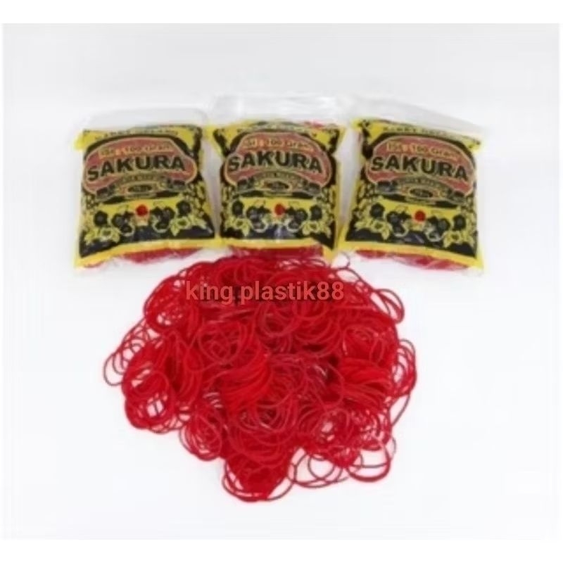 

Karet Gelang Sakura Berat 100gram/ UK.KUNING 14mm/UK.MERAH 11mm