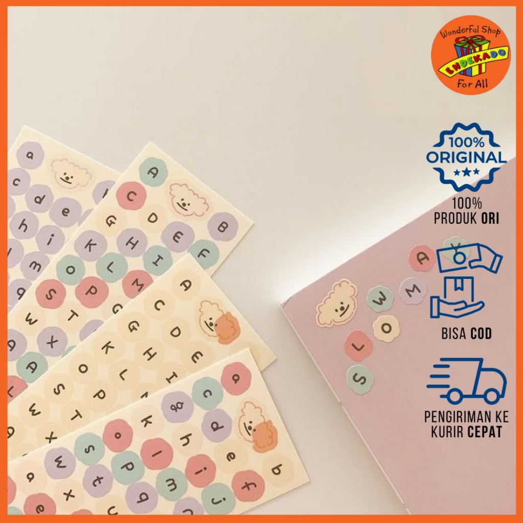 

STIKER Cute ALPHABET - Sticker Scrapbook, Deco, DIY Planner, BUJO, Stiker Estetik