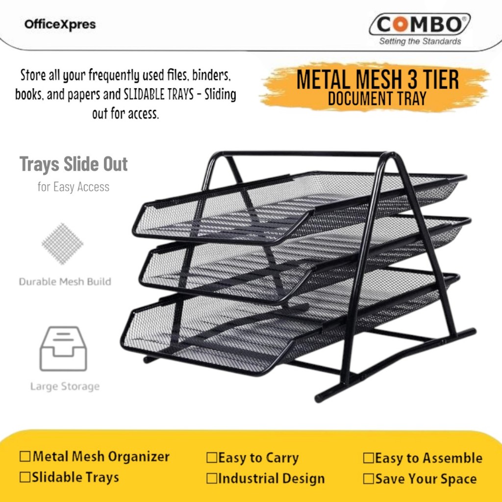 Rak besi 3 Susun / File Document Tray 3 Layer / Document Tray Besi / Rak File Dokumen