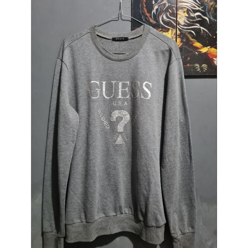 crewneck guess second,crewneck guess preloved