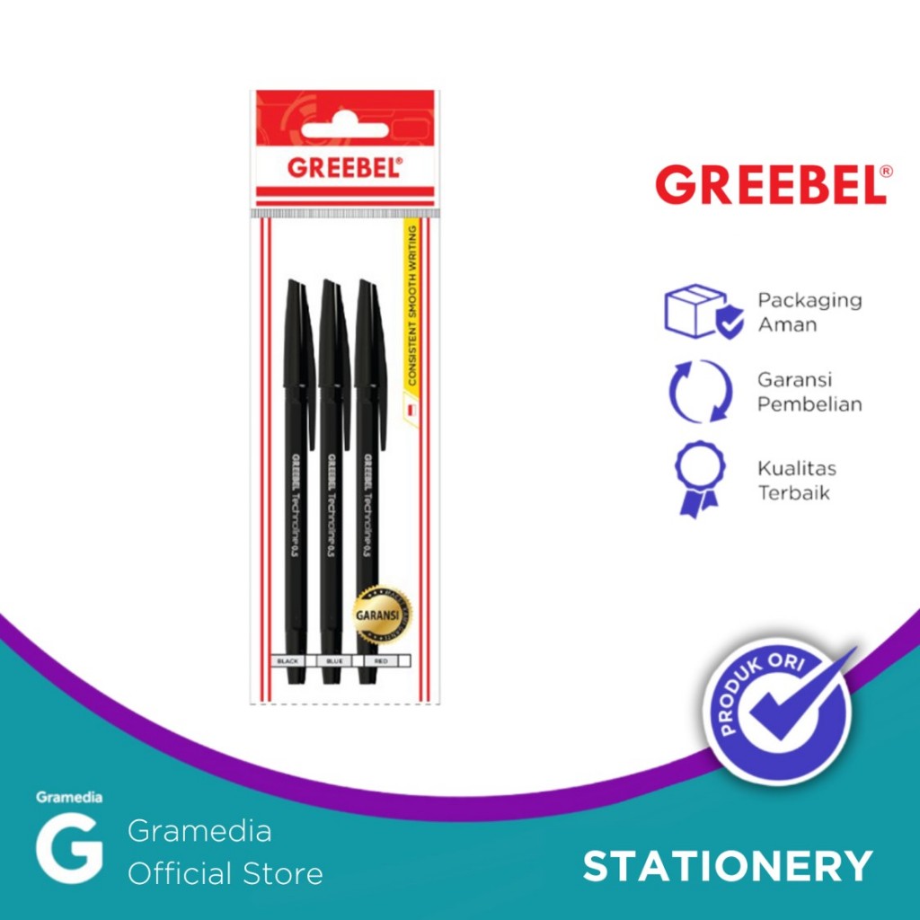 

Greebel Ballpen Technoline (Hitam - 3 Pcs)