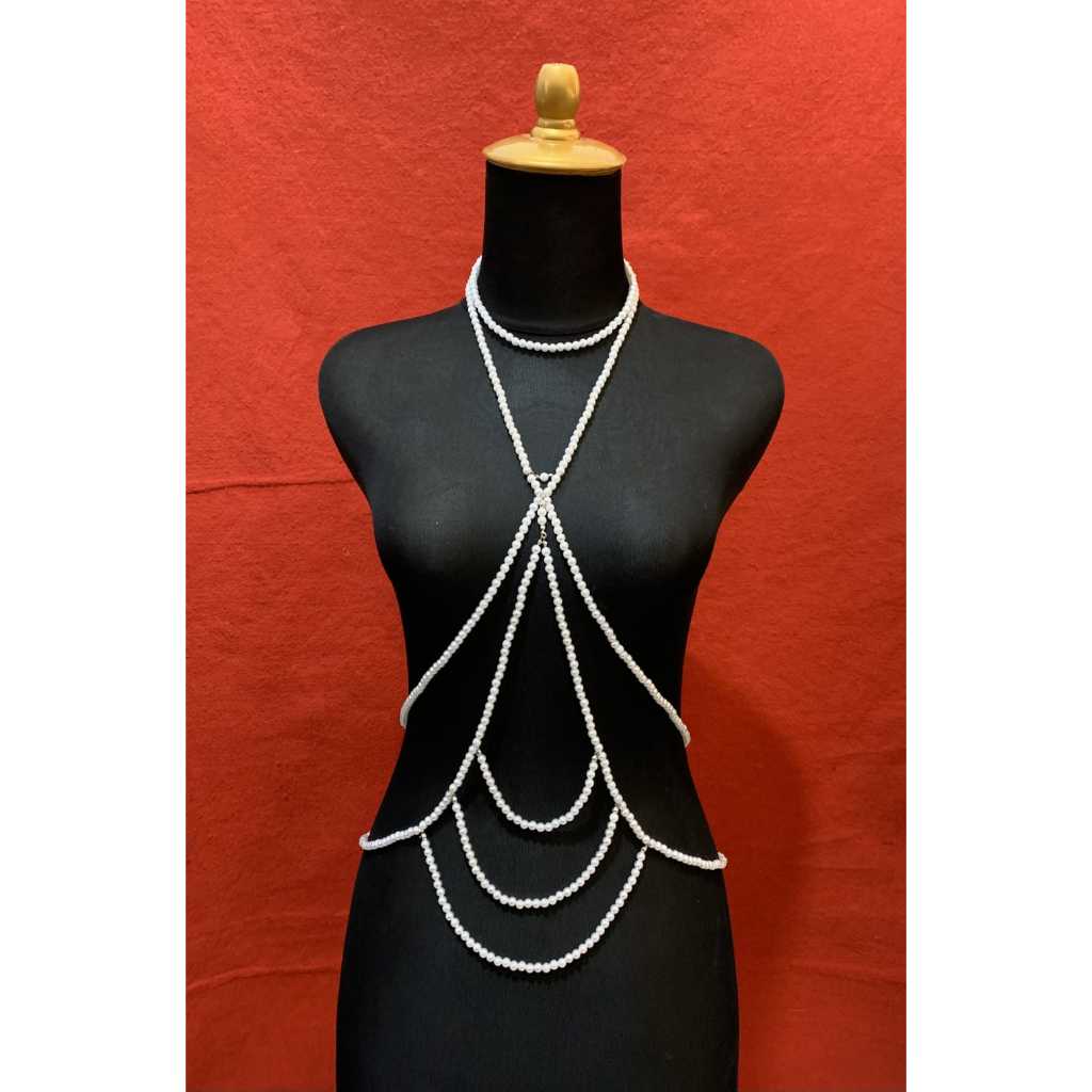 Buti Fla Larena Body Pearl Body Chain Accee Ae Mutiara Belt Pearl Bead Rantai Mute Ae How Carnaval