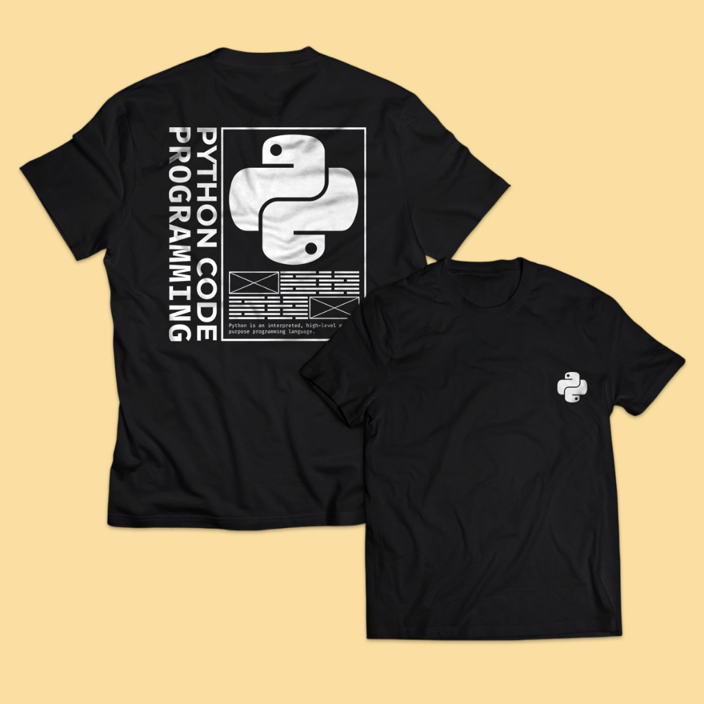 Kaos Pria Programmer PYTHON CODE PROGRAMMING Dewasa Baju Atasan Unisex PakeKaos