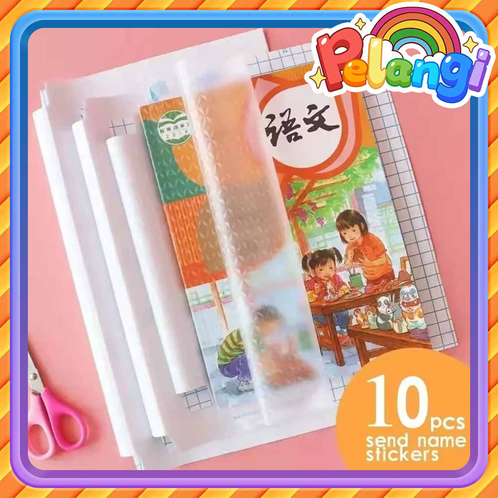 

10pcs Stiker Sampul Buku Pelindung Buku Berperekat Yang Terbuat Dari Plastik Pelindung Buku Teks Sampul Buku PVC Tahan Air Transparant Untuk Pelajar