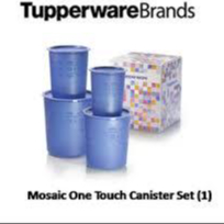 mossaic canister set denim PROMO tutup giant canister  ORI Tupperware Malay toples besar