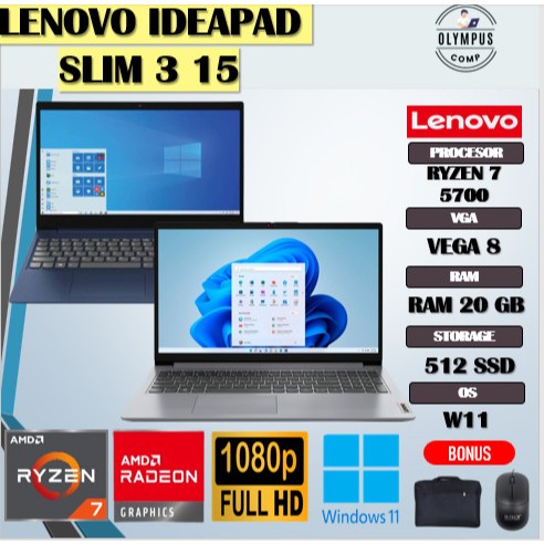 Lenovo Ideapad SLIM 3 15 Ryzen 7 5700 20Gb 512Gb Vega8 W11 FHD