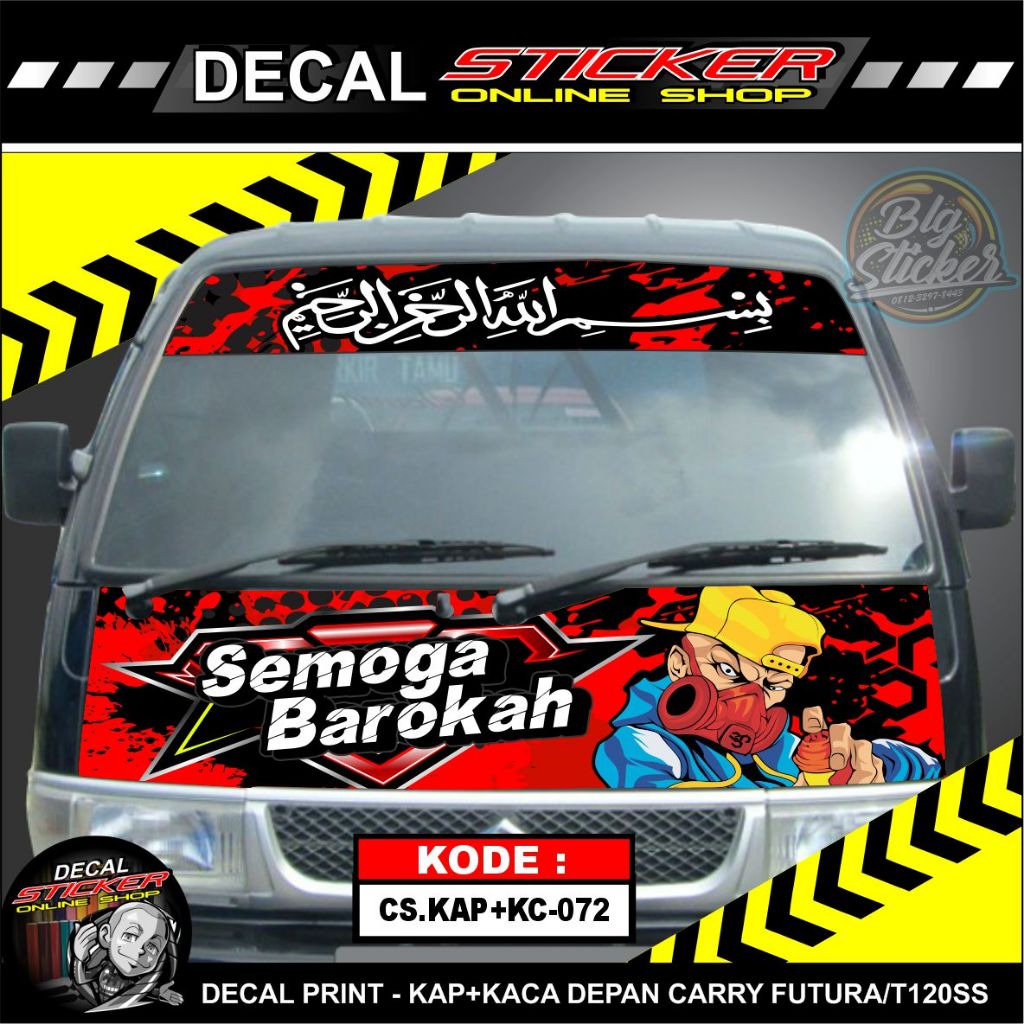 DECAL KAP DEPAN + KACA ATAS CARRY STIKER VARIASI MOBIL PICKUP