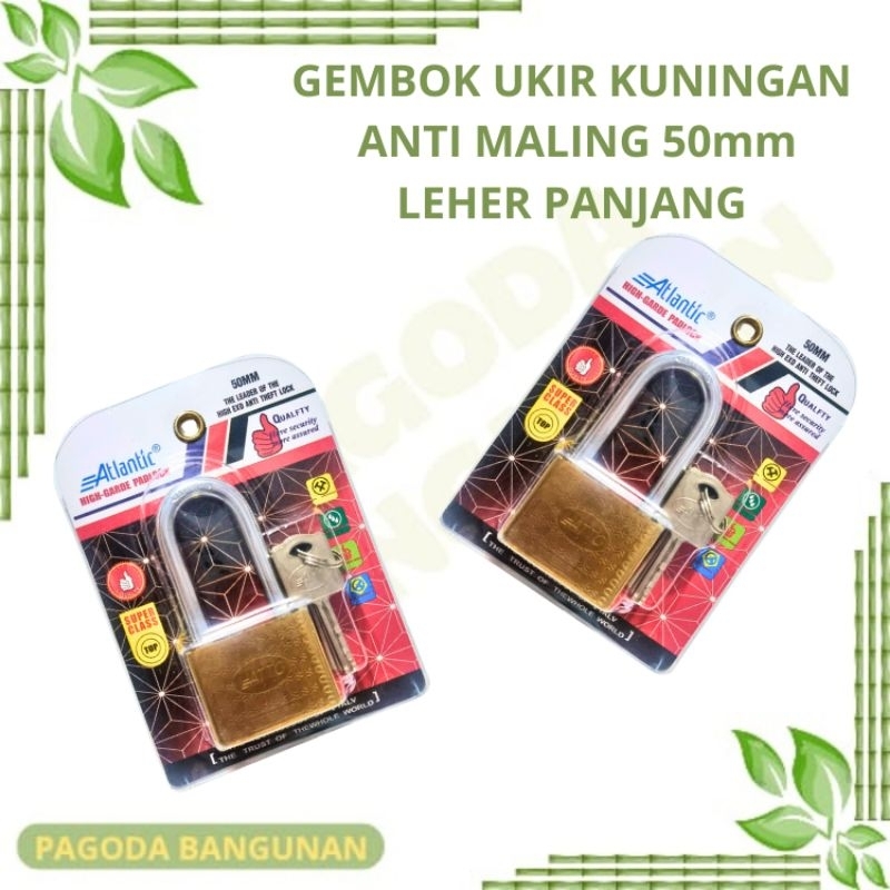 Gembok Anti Maling/Gembok Baja Kuningan 50mm panjang