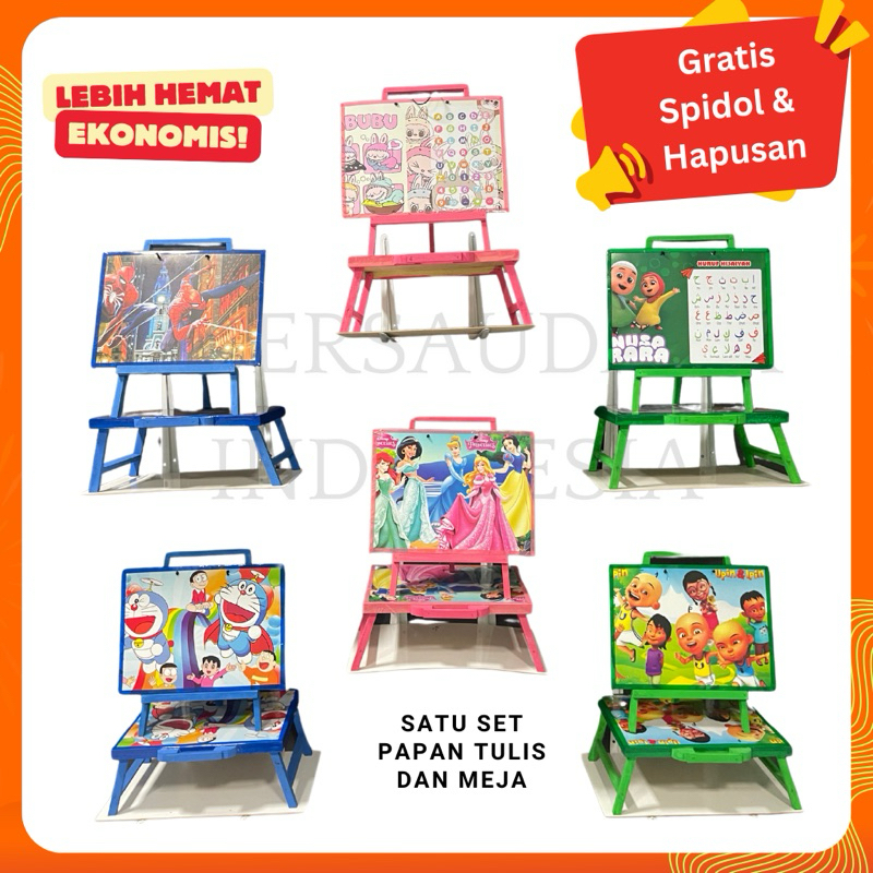 

Paket hemat satu set papan tulis anak bisa dihapus dengan meja geratis spidol dan penghapus