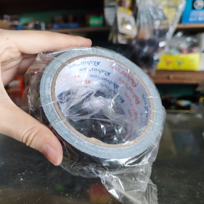 Cloth Tape Hitam / Lakban Kain Hitam / Lakban Jilid ukuran Besar Bagus