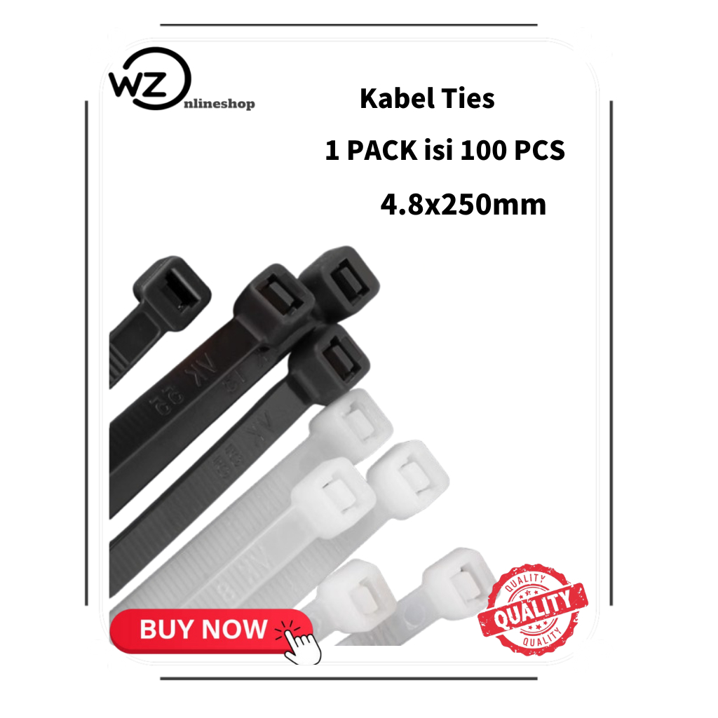 

Nylon Cable Tie 4.8X250mm Kabel Ties Tis 250mm 1PACK isi 100PCS