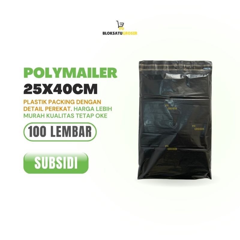 

Plastik Packing Polymailer Hitam Import 25x40 cm Isi 100 Lembar Ekonomis Subsidi Packing Online Shop Masker Plastik Lem