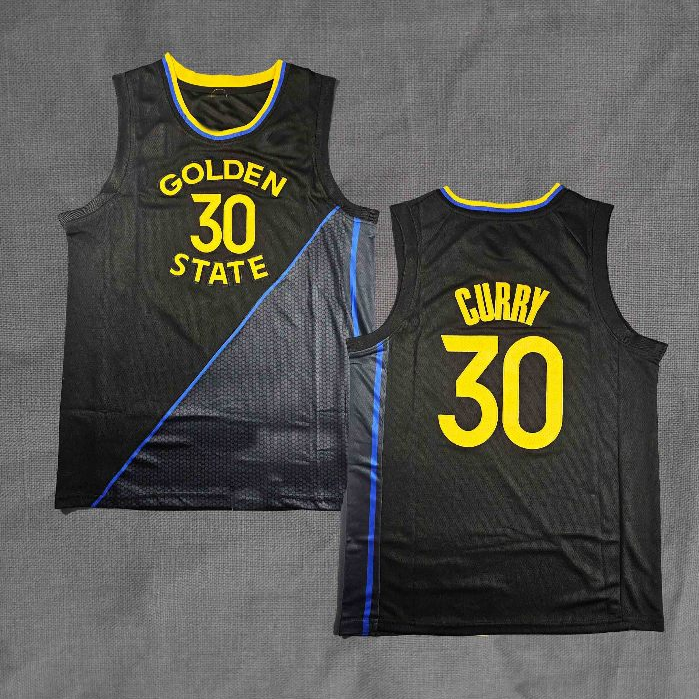 BAJU JERSEY BASKET GSW STEPH CURRY #30 GOLDEN STATE CITY 25 HITAM