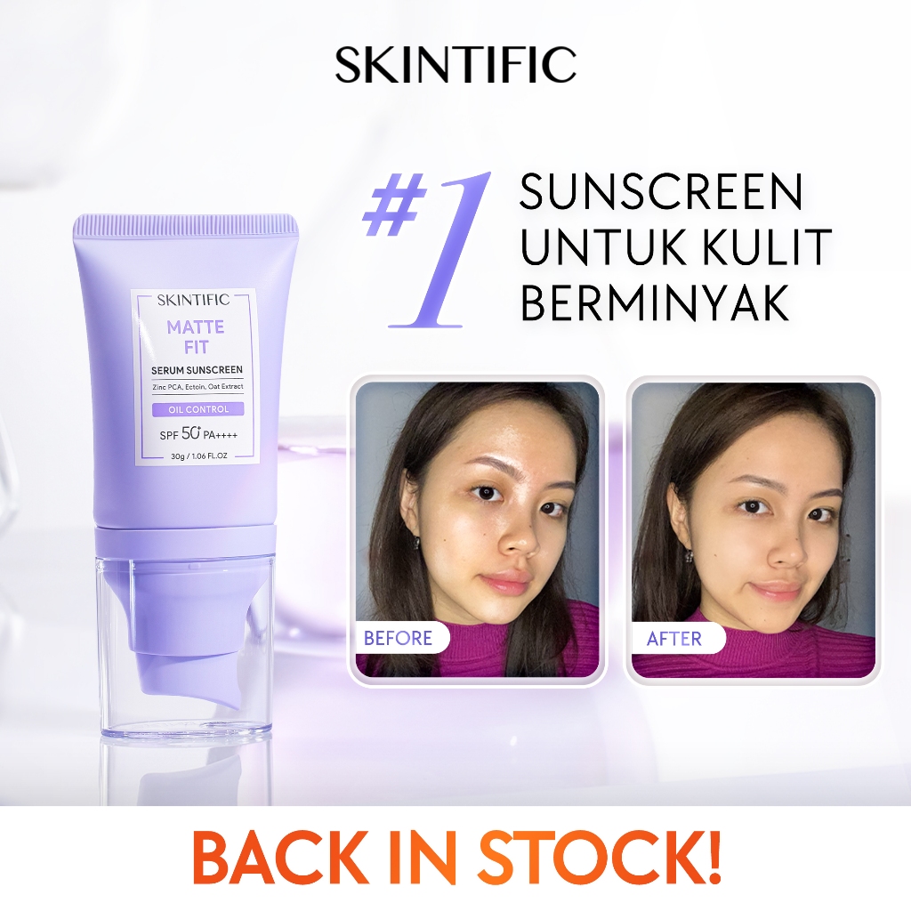 【Official Store】 SKINTIFIC  Official - Matte Fit Serum Sunscreen 30g SPF50+ PA++++ Skin Aqua lowing 
