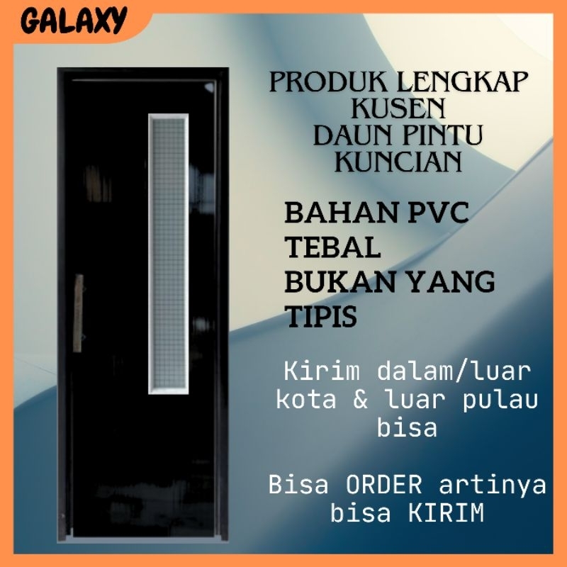 Pintu Kamar Mandi PVC Black Hitam Tebal Premium