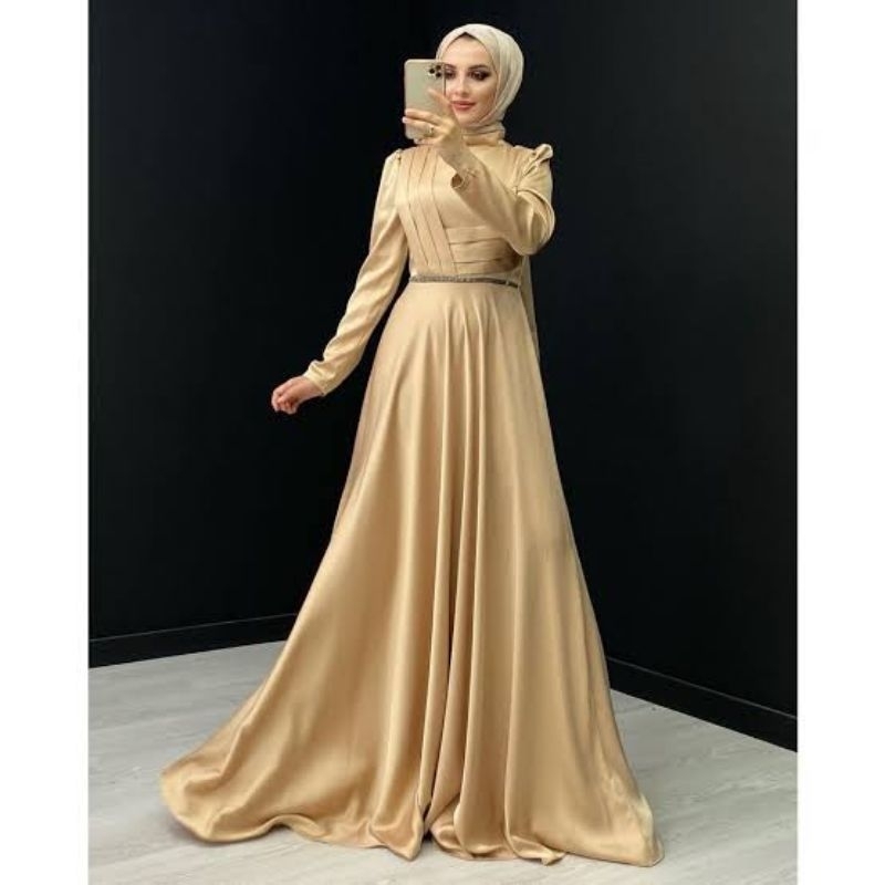 Satin Dress Pesta Mewah Jumbo