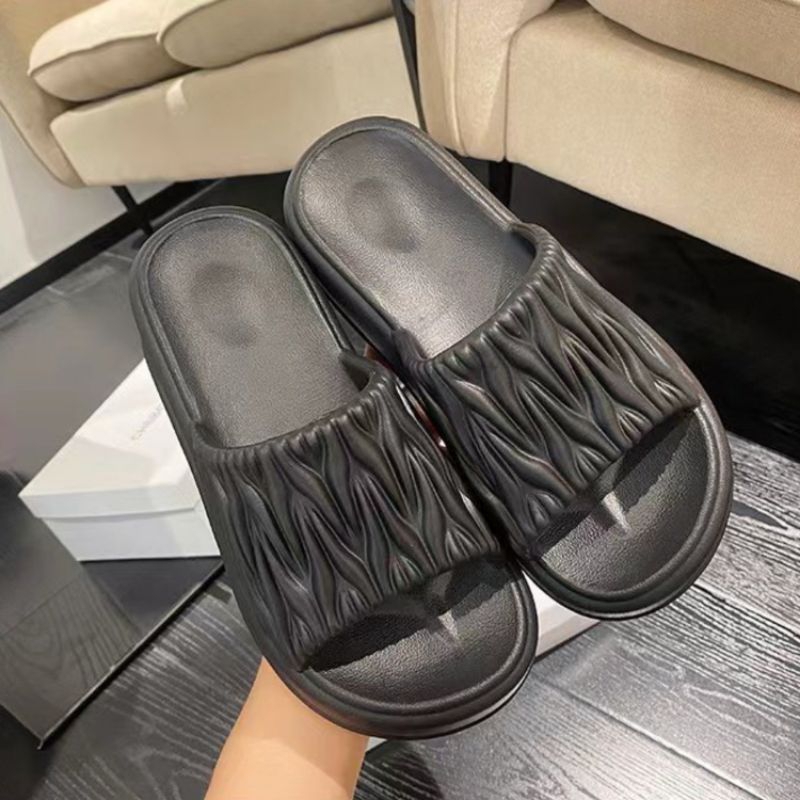 Sandal Wanita Jelly MK 85 Sandal Karet Hitam Sendal Rumah Korea Empuk