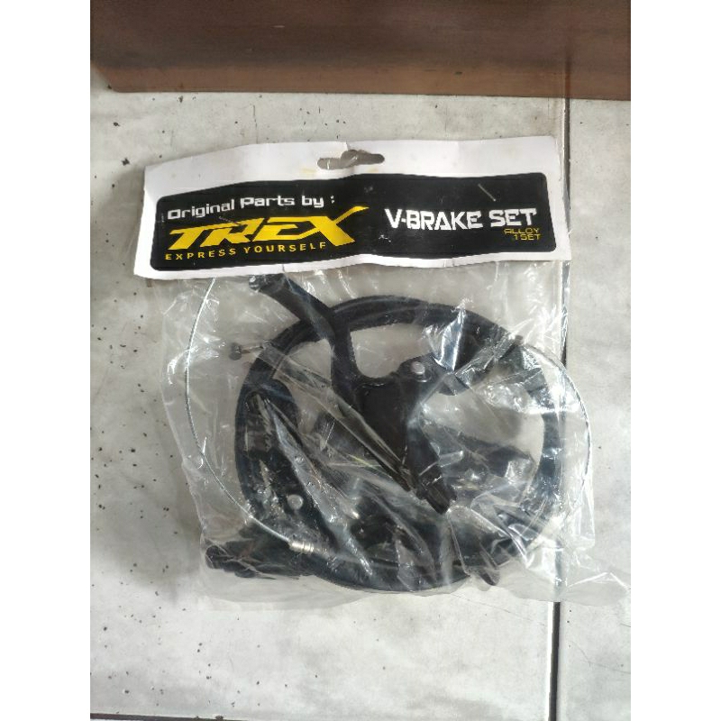 SET REM V-BRAKE ALLOY SEPEDA BMX 16, 18, DAN 20  DEPAN/BELAKANG MERK TREX