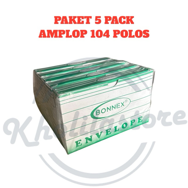 

(5 pak) Amplop Putih Polos 104 Bonnex 50 lembar