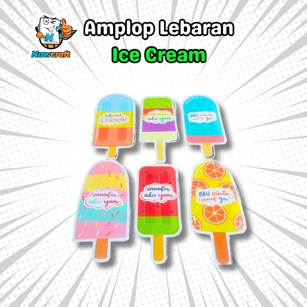 

Amplop Lebaran 3D Unik – Desain Ice Cream, Lucu untuk THR Idul Fitri