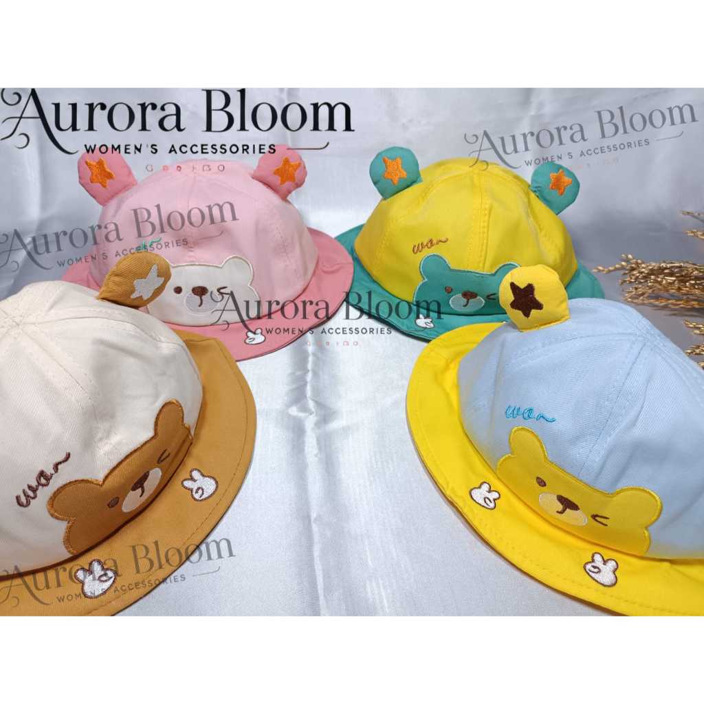 AuroraBloom FS-4 Topi Bucket Anak Unisex Model Wo Wink Peace