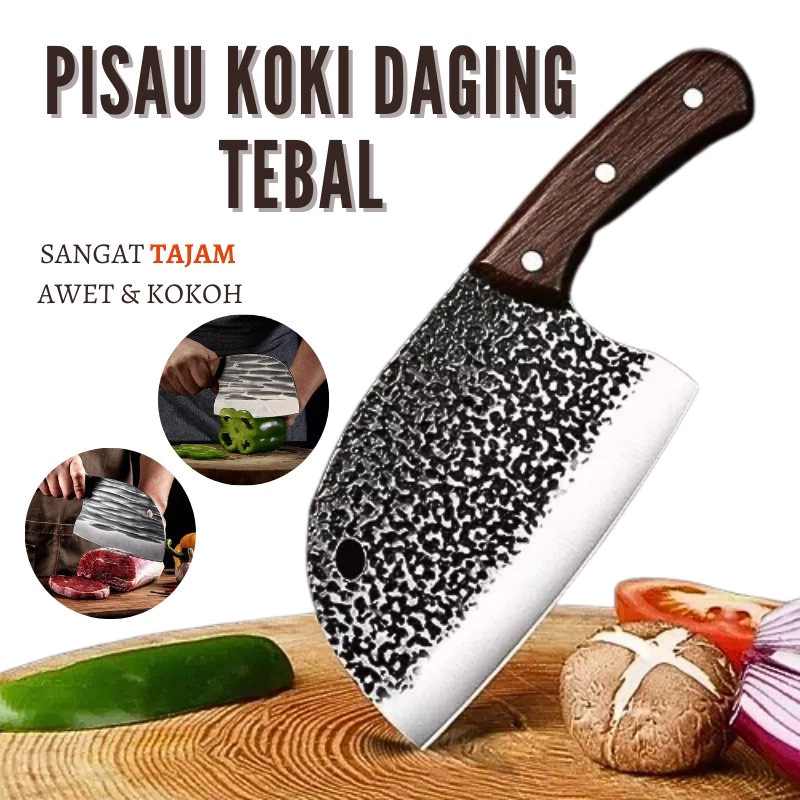 【BIG.ST88】PISAU KOKI JEPANG SUPER TAJAM STAINLESS STEEL / PISAU POTONG DAGING SAYUR IKAN / PISAU DAP