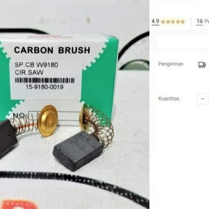 

Carbon Brush WIPRO W9180 Gergaji Circular Saw W 9180 Kol Arang Spul