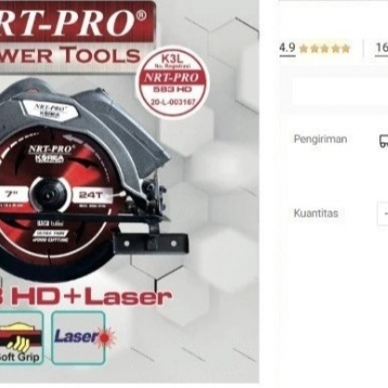 

Circular Saw 7" NRT PRO 583HD Laser Gergaji Potong Kayu Circle 583 HD