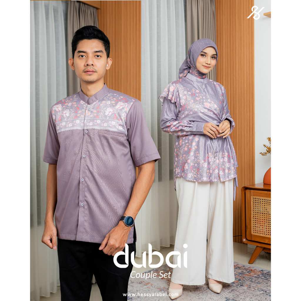 Dubai Series Hessya Sarimbit Keluarga Couple Tunik Koko Lebaran Premium Atasan Branded