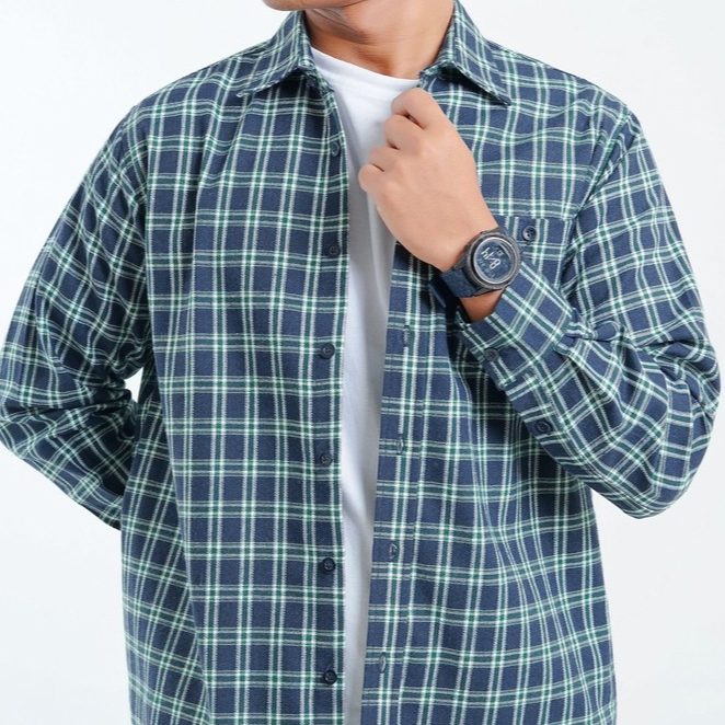 Flanera Verde – Kemeja Flanel Pria Unisex