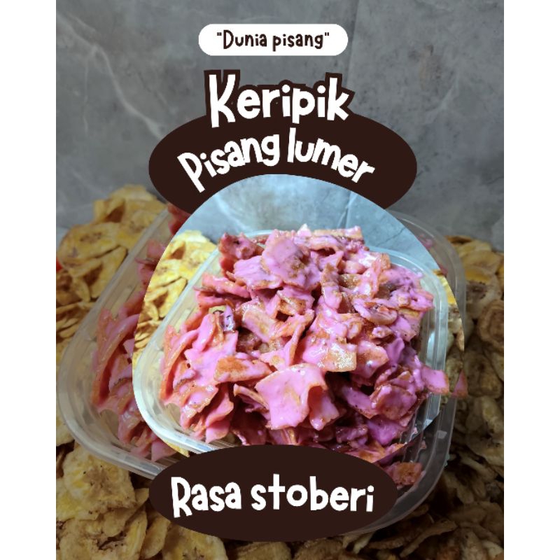 

Keripik pisang lumer rasa STOBERI || berat 175gr, thinwall 650ml