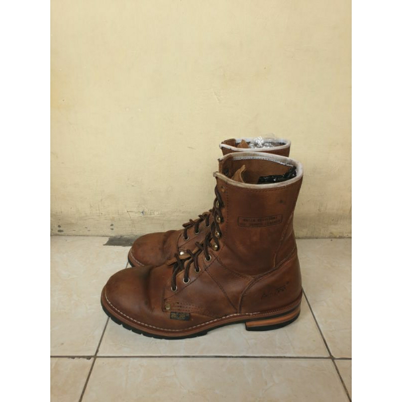 Sepatu Boots Logger Vintage Brown Size 43