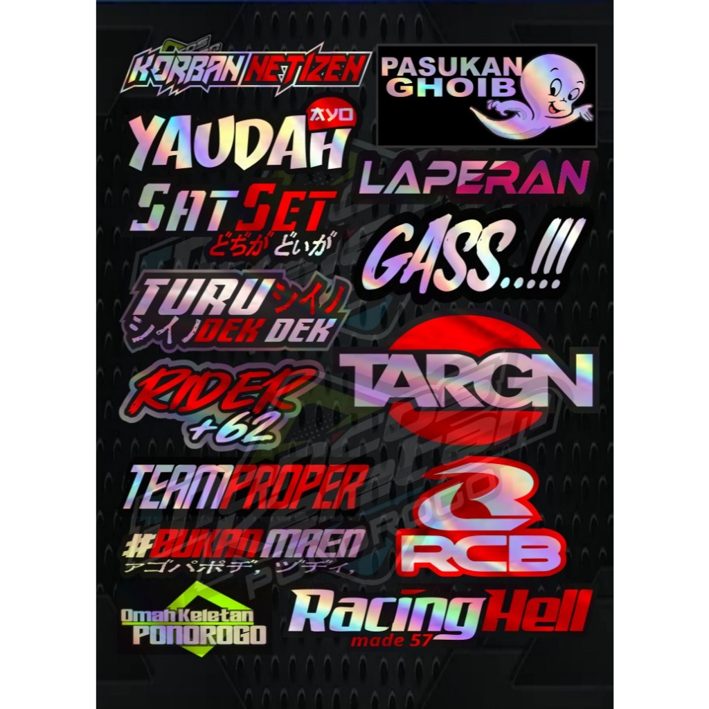 stiker motor kata kata pack hologram