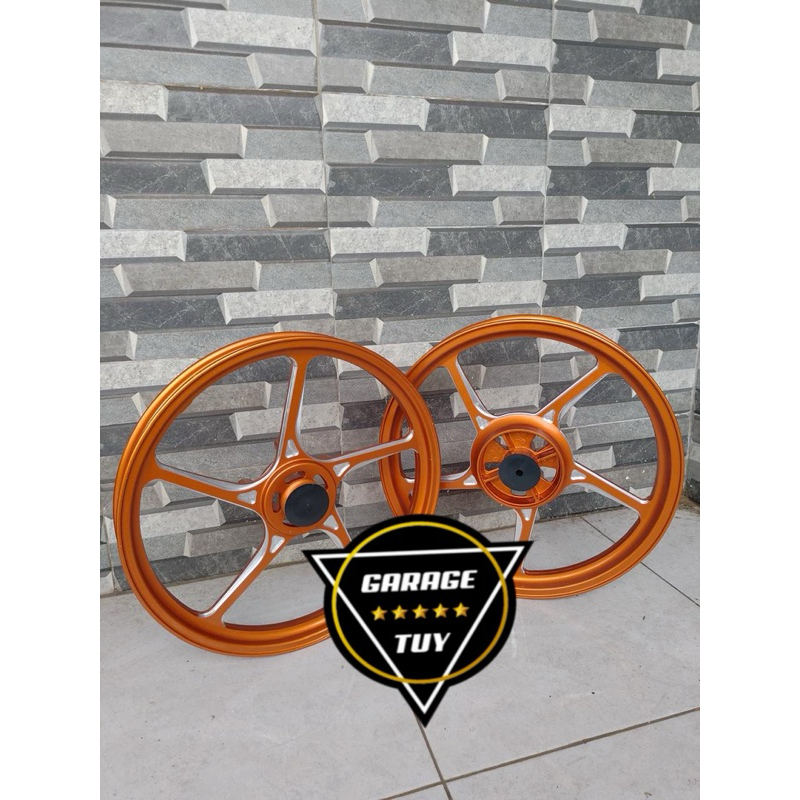 Velg racing V Rossi prime Yamaha Mx king oren Chrome ukuran 17x160/185