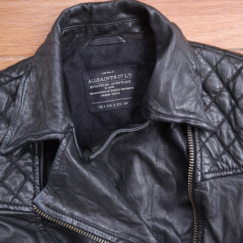 Jaket kulit cewek ramones crop biker jaket motor wanita kecil remaja rider racing genuine leather ja