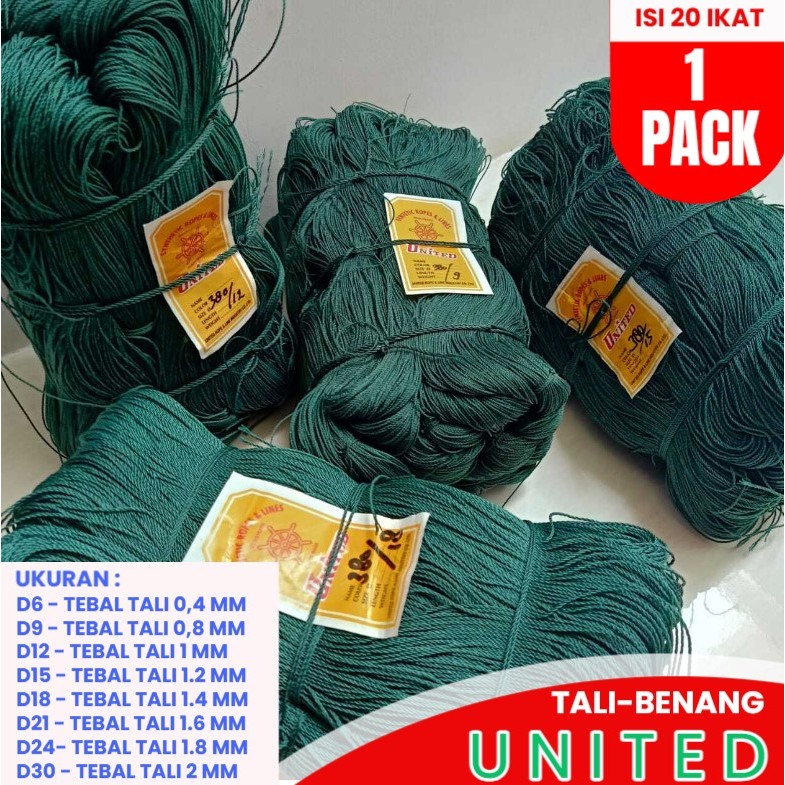 [ 1 PACK ] Tali /Benang UNITED Tali Kenur/Tali Layangan/Tali Pukat Troll /Tali Bareh Merek UNITED
