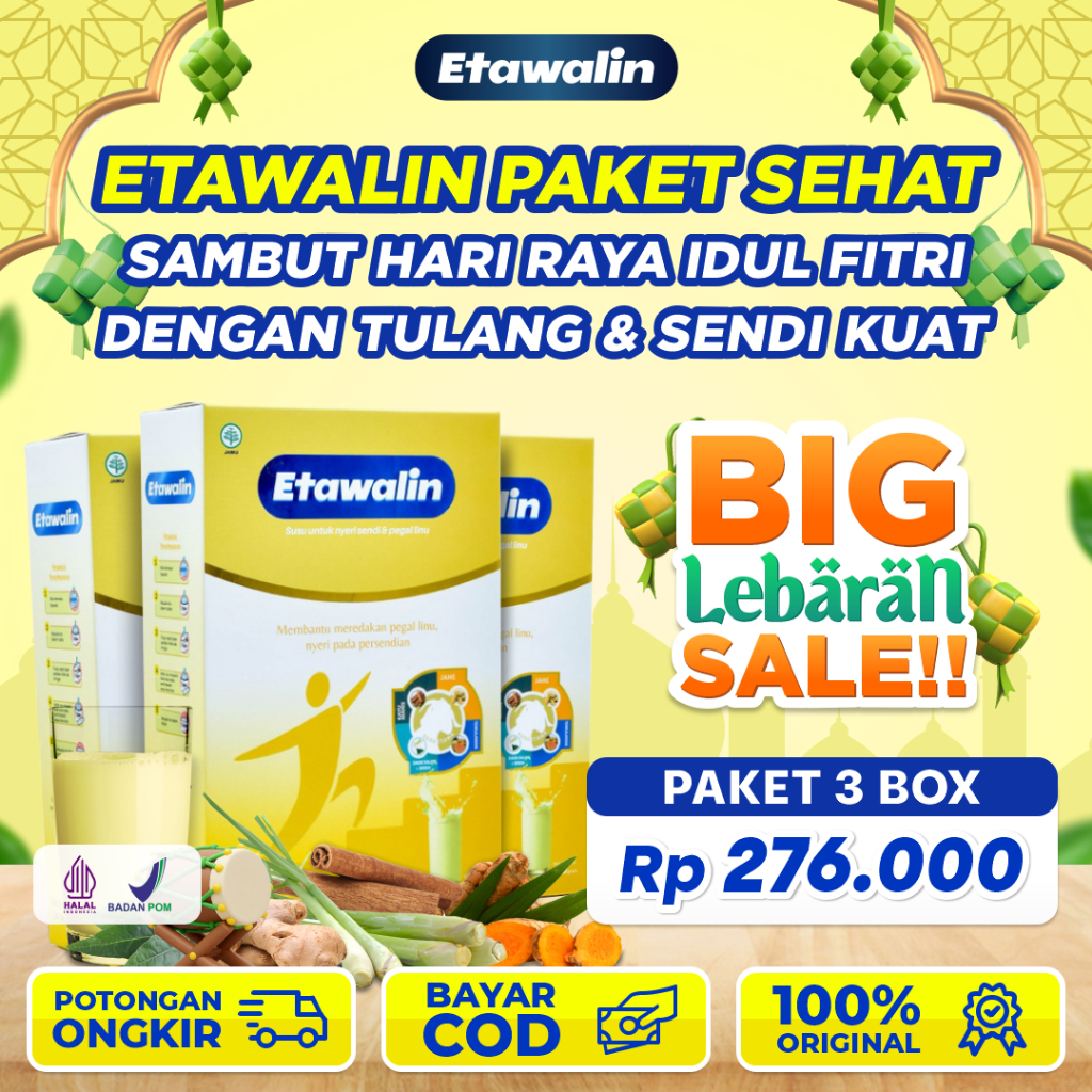 

RAMADHAN SALE!! 3 BOX Etawalin HEMAT Original 100% 3x Lebih Berkhasiat Atasi Nyeri Sendi Asam Urat Rematik Dan Kesehatan Tulang