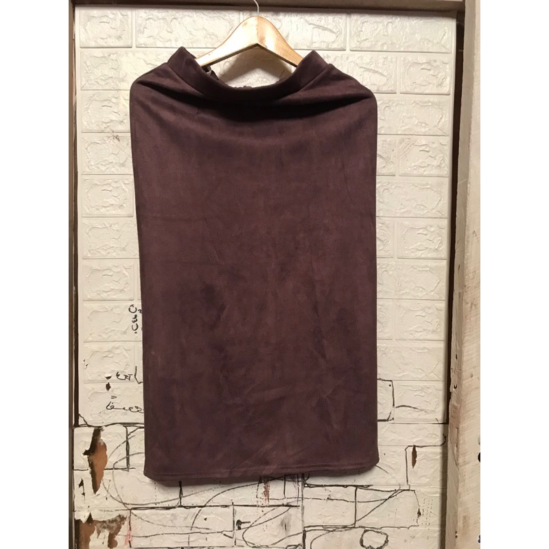pl rok span wanita bahan swede warna ungu terong