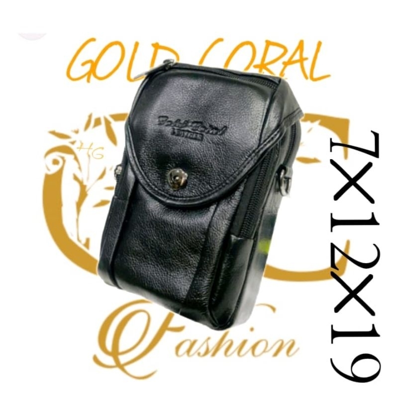 GOLD CORAL TAS HP SELEMPANG SLING KULIT PRIA