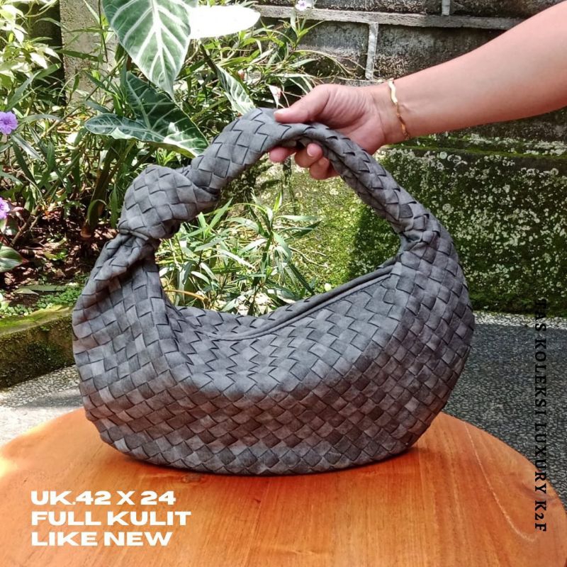 Tas wanita preloved Bott** zipper Riri, kulit asli